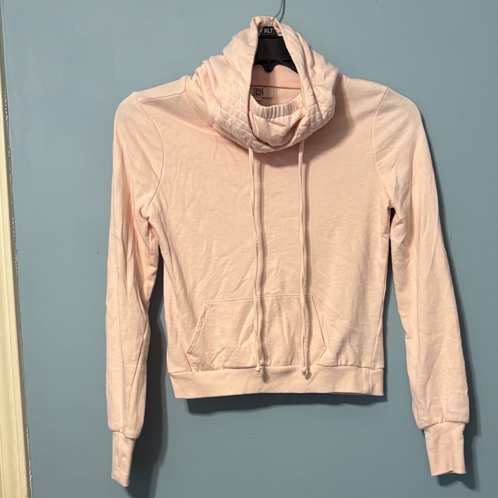 True Craft Pale Pink Cowl Neck Pullover Sweater